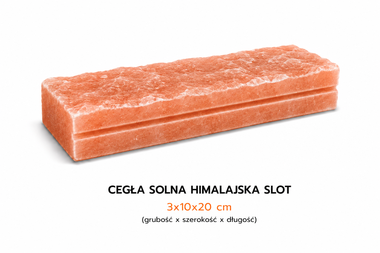 Cegła solna różowa naturalna ze slotem na profil aluminiowy 3x10x20 cm – EDRASALT