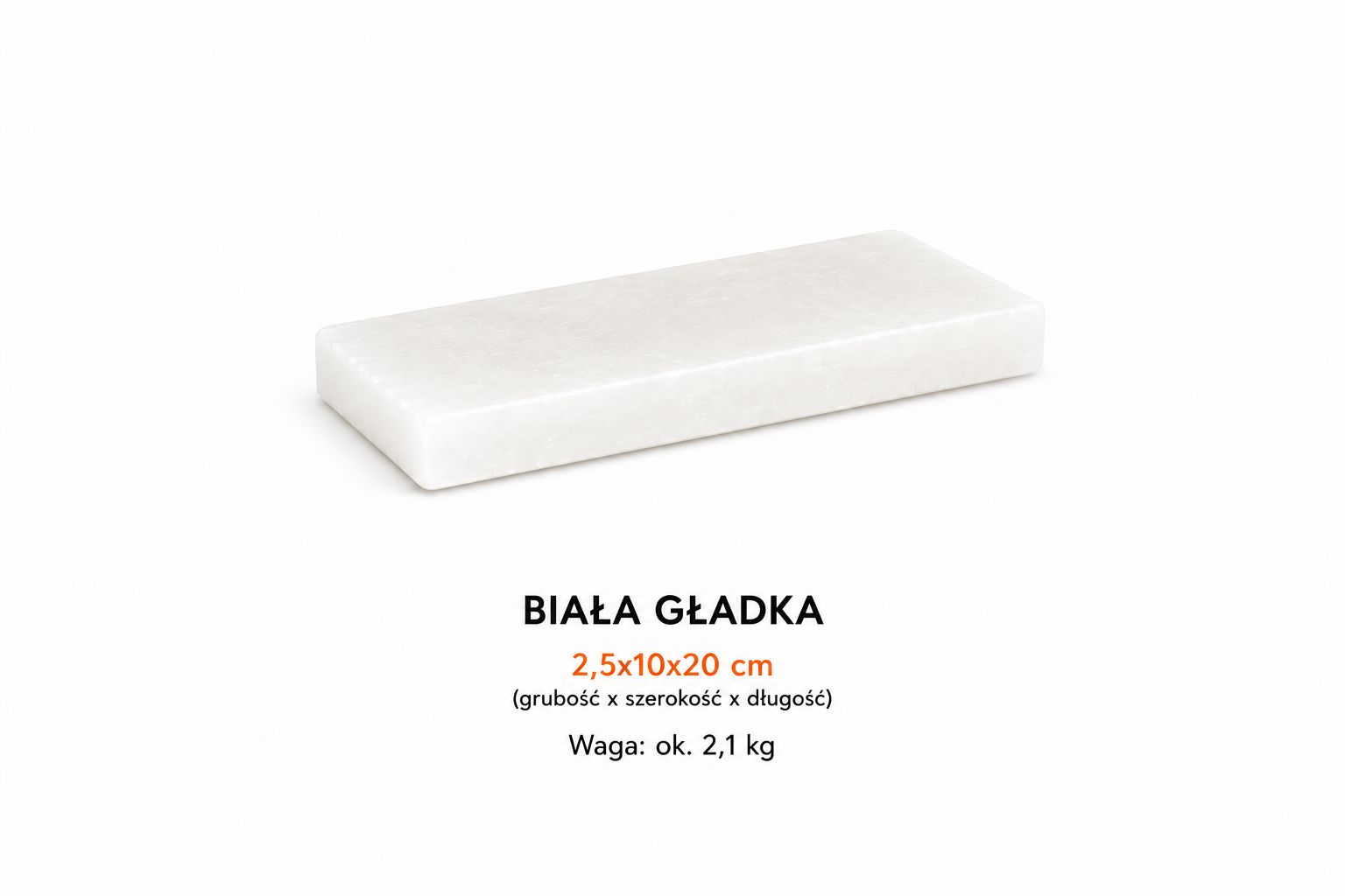 CEGŁA SOLNA BIAŁA GŁADKA 2,5X10X20