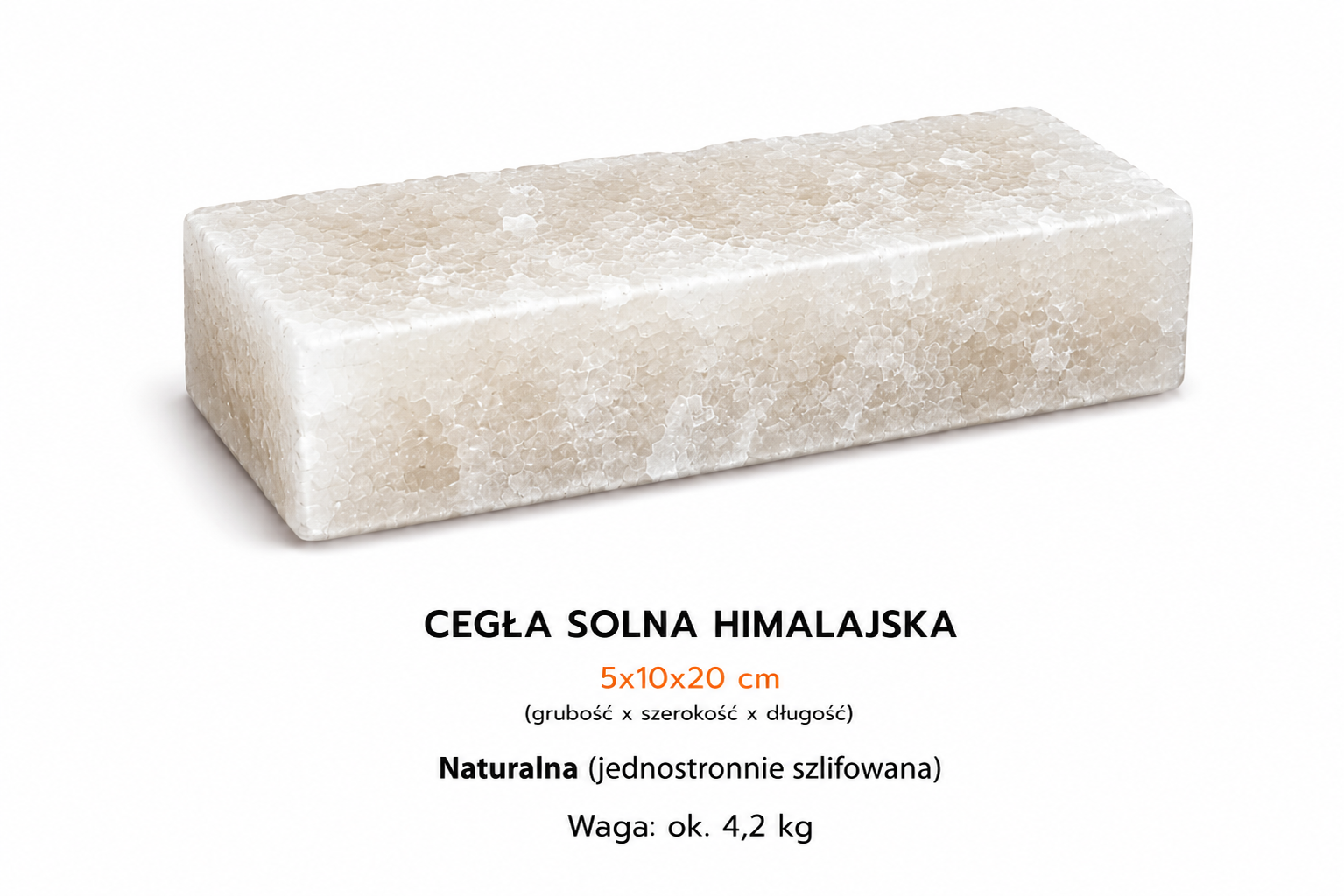 CEGŁA SOLNA BIAŁA NATURALNA 5X10X20