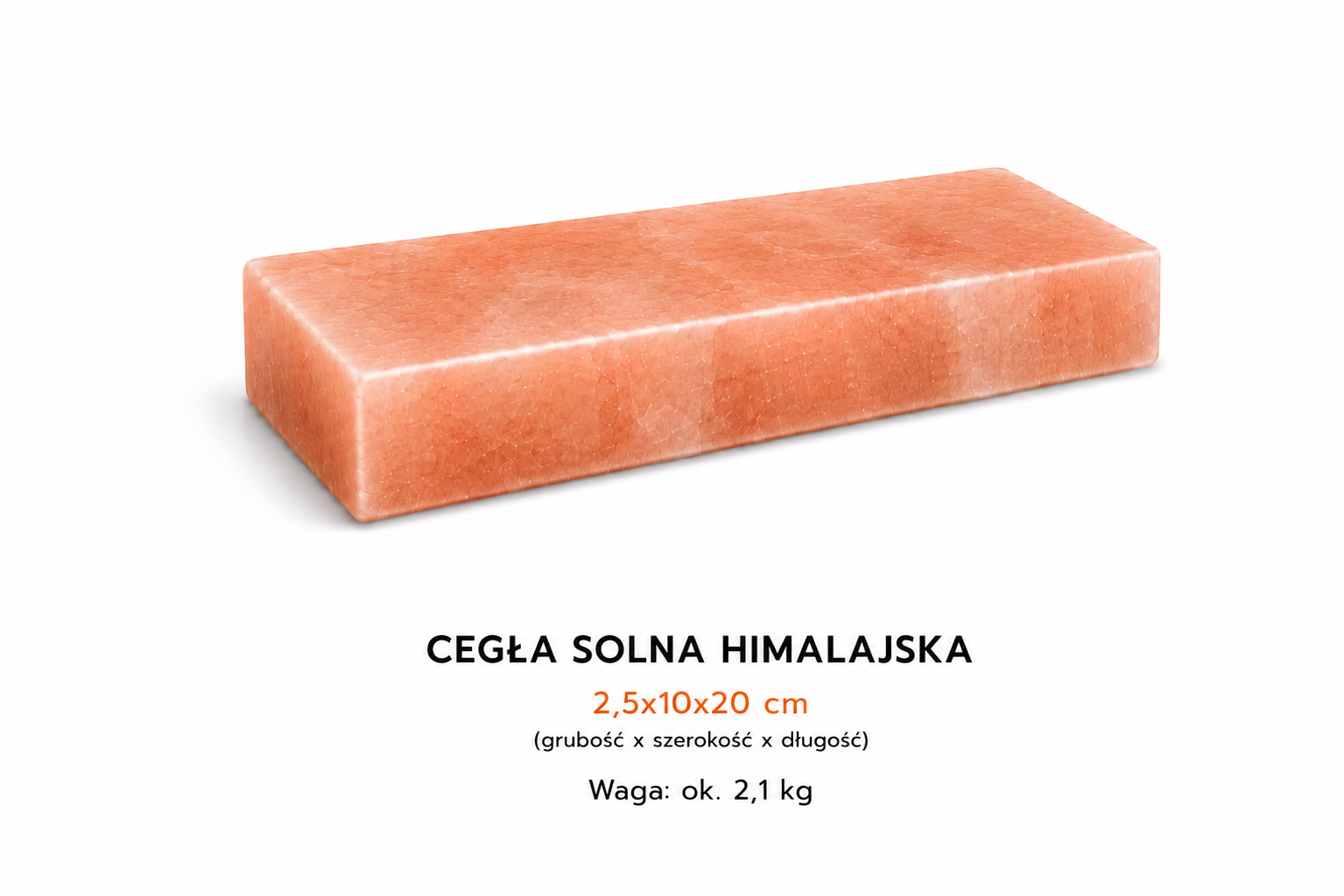 CEGŁA SOLNA RÓŻOWA GŁADKA 2,5X10X20