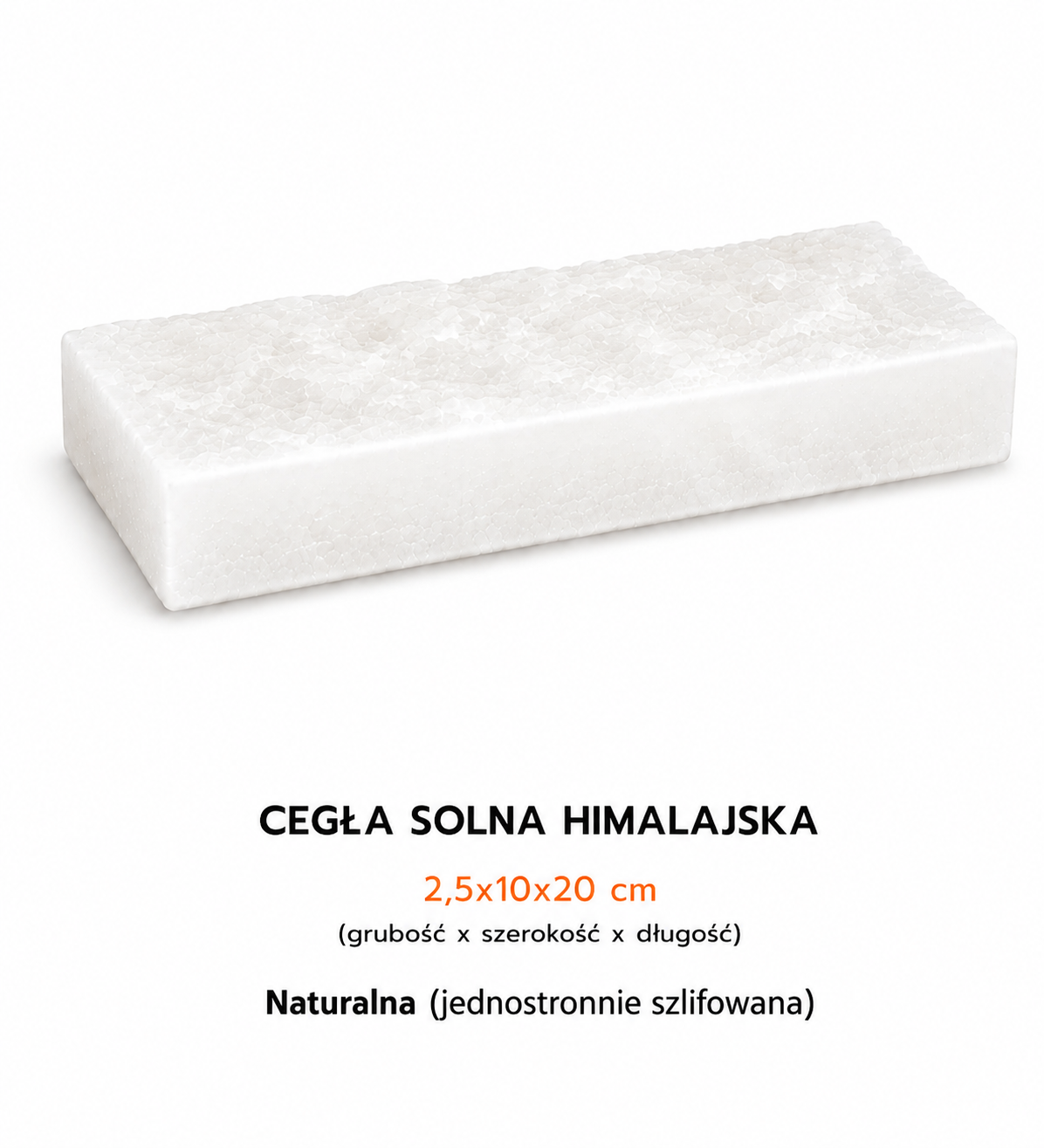 CEGŁA SOLNA BIAŁA NATURALNA 2,5X10X20