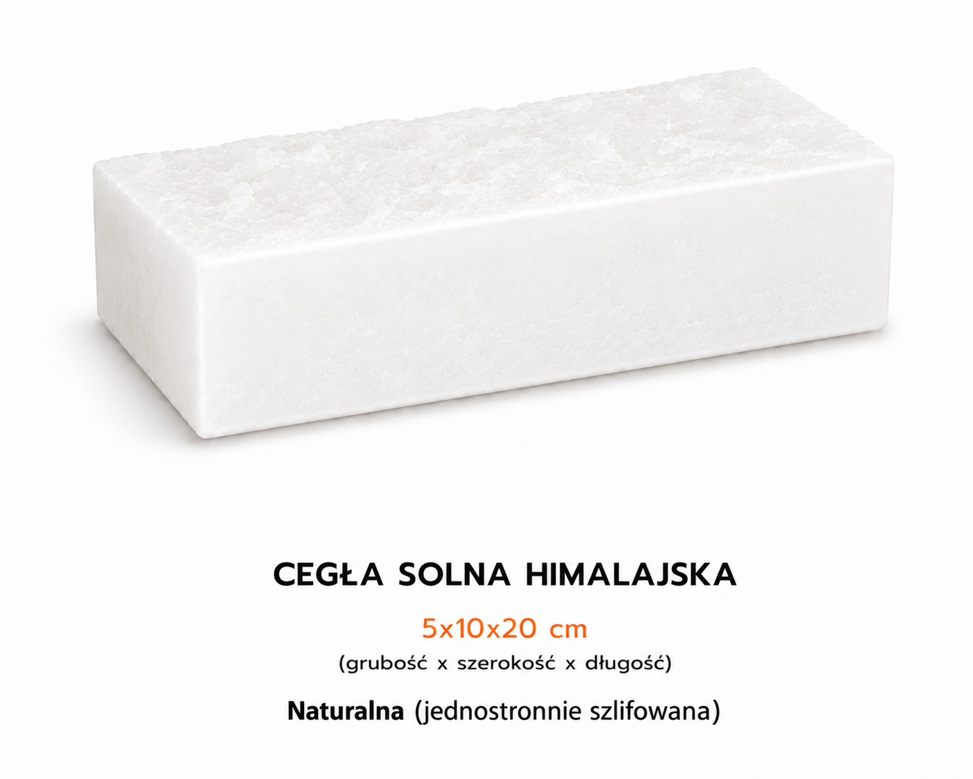 Cegła solna biała naturalna 5x10x20 cm – sól himalajska hurt – EDRASALT